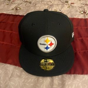 NWT New Era NFL Steelers Fitted Hat Sz 7 3/8